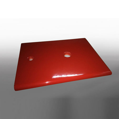 Encimera cerámica de medidas 50x40 h.2 cm.  Línea genérica, acabado en rojo pulido (Rosso lucido).