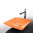 Lavabo cuadrado de medidas 36,5x36,5 h.9 cm. Modelo Pitagora 36,5 Línea Pitagora, acabado en naranja