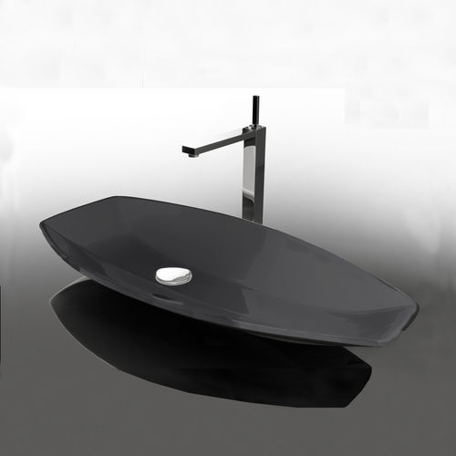 Lavabo rectangular  de medidas 80x40 h.10 cm Modelo Cà Tron Maxi Línea Cà, acabado en negro mate (To