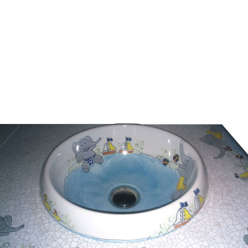Lavabo redondo de medidas 35x35 h.15 cm. Modelo Corday Tondo Baby Línea Corday, decoración categoría